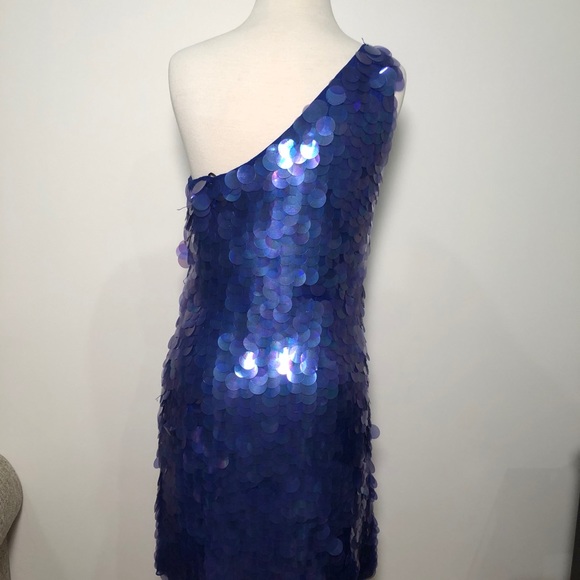 Adrianna Papell one shoulder disco dress - Picture 4 of 7